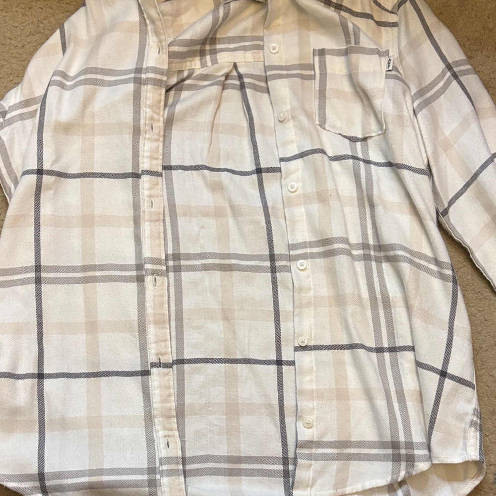 abercrombie kids Cream and Gray Plaid Button-Down Shirt - Picture 5 of 5